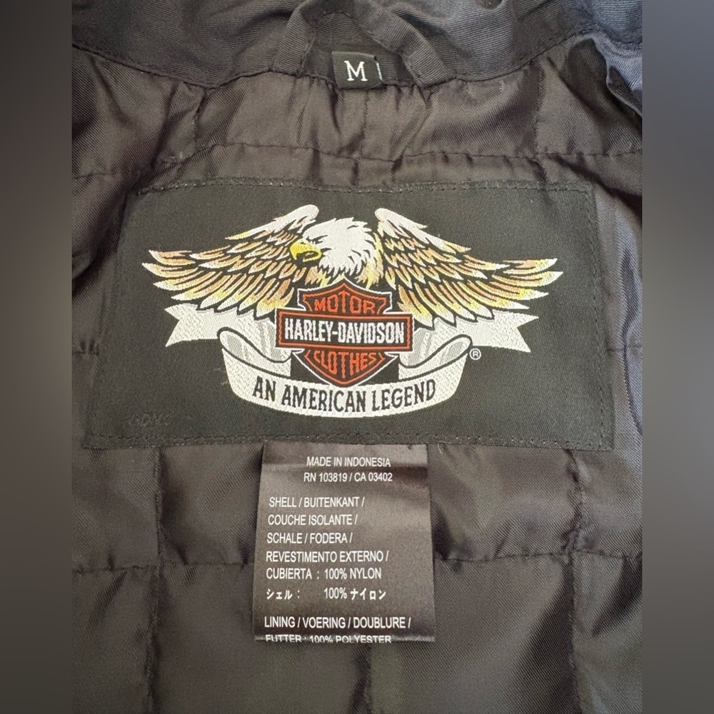 🏍️ Harley-Davidson® BAD MOON Convertible Nylon Lined Jacket to Vest Mens Medium - Picture 9 of 12